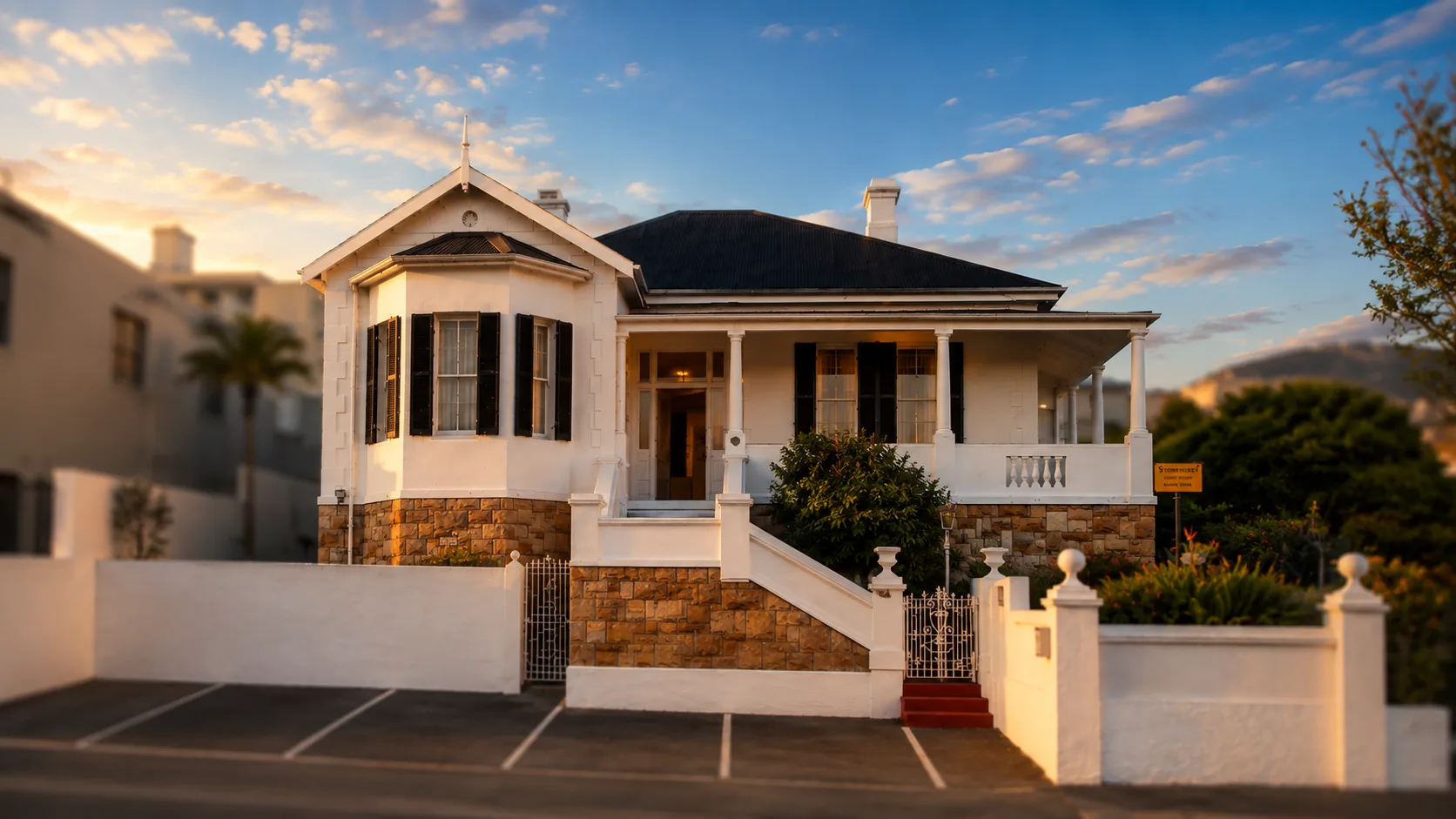 Stonehurst Victorian guest house exterior and courtyard