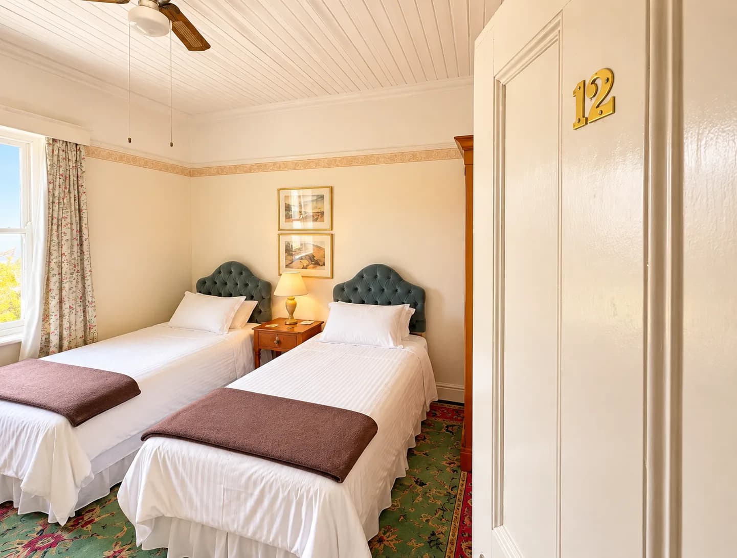 Room 12 — Double Room with 2 single beds at Stonehurst Guest House